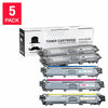 Moustache Compatible Brother TN-221 BK (TN221) and TN-225 CMY (TN225) Black and Tricolor Toner Cartridge 5-pack