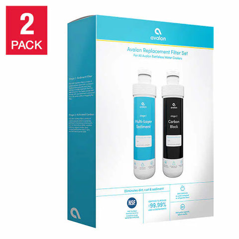 Avalon 2-stage Replacement Filters for Avalon Bottleless Water Coolers, 2-pack