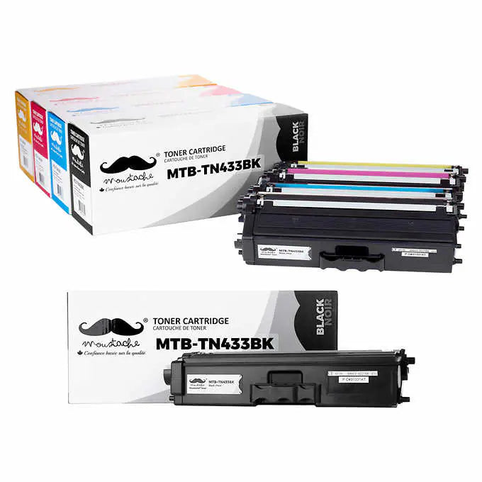 Moustache Compatible Brother TN433 (TN-433) Toner Cartridge Combo High Yield 5-pack
