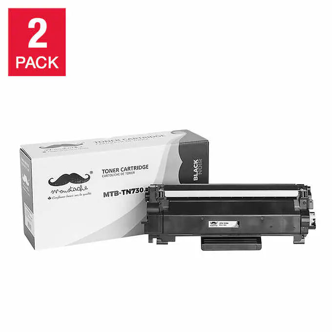 Moustache Compatible Brother Black Toner Cartridge With Chip TN730 2-pack (TN-730)