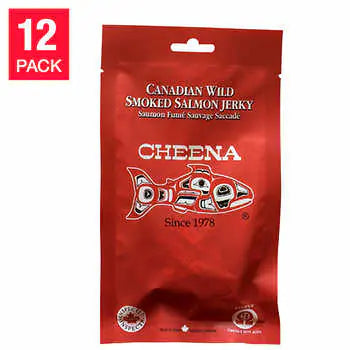 Cheena Canada Wild King Smoked Salmon Jerky, 12 × 30 g