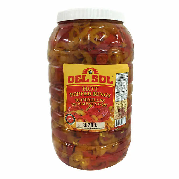 Del Sol Hot Pepper Rings, 3.78 L