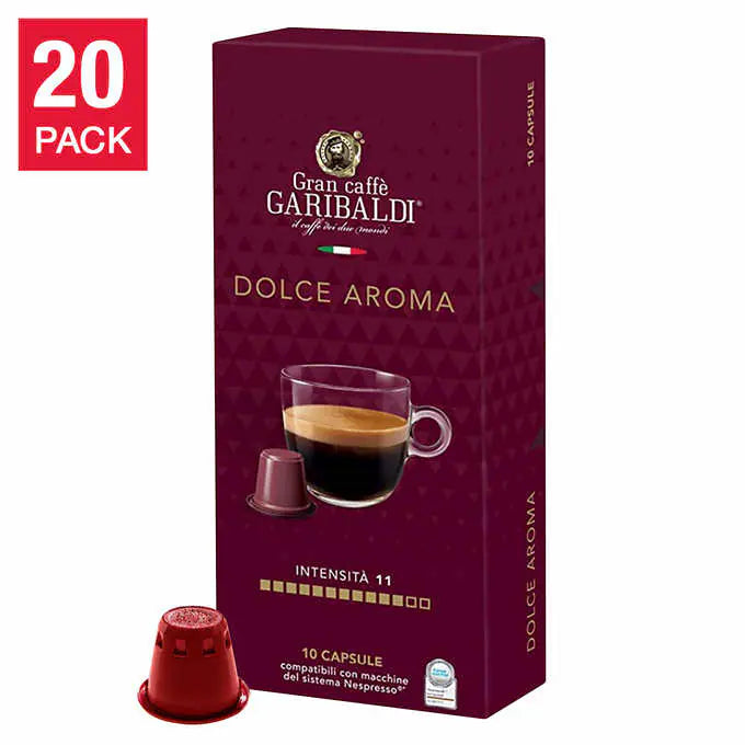 Gran Caffè Garibaldi Dolce Aroma Nespresso Compatible Pods, 200-count