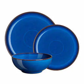 Denby Imperial Blue, Stoneware Dinnerware Set, 12-pieces