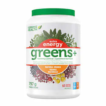 Genuine Health Greens+ Extra Energy Superfood, Natural Orange - 797 g