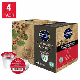Zavida Peppermin Mocha Fairtrade Coffee K-Cup Pods, 96- count