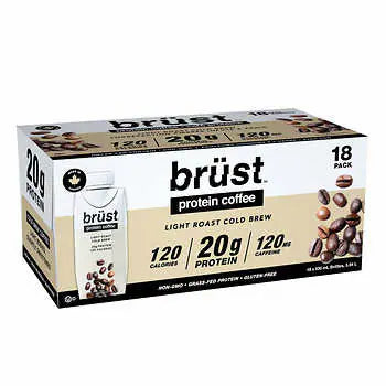 brüst Protein Coffee Light Roast Cold Brew, 18 x 330 mL