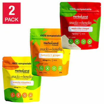 HerbaLand Gummies, Snacks With Benefits, Assorted Flavours, 6 × 240 g