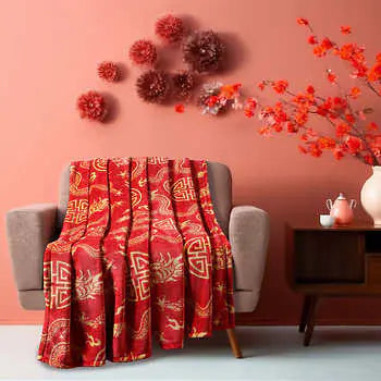 Home Retreat - Lunar New Year Dragon Plush Blanket