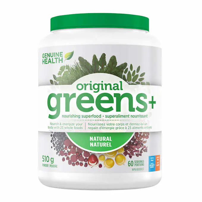 Genuine Health Greens+ Original, Natural Flavour, Superfood Powder, 510g - 60 Servings