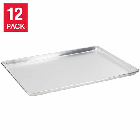 Aluminum Baking Sheet Pan - 38.1 cm × 53.3 cm (15 in. × 21 in.),12-pack
