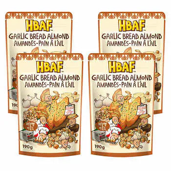 HBAF Garlic Bread Almonds, 4 × 190 g