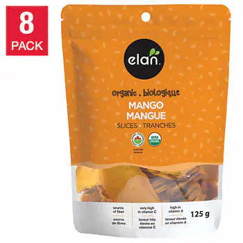 Elan Organic Mango Slices, 125 g (0.28 lb), 8-pack