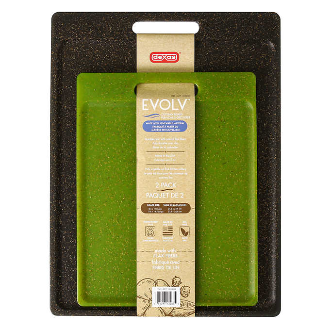 Dexas EVOLV Cutting Boards with Natural Flax, Pack of 2