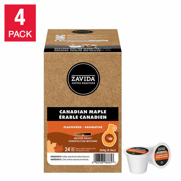 Zavida Single Serve Coffee Canadian Maple, 96-count