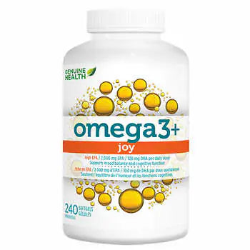 Genuine Health Omega 3+ Joy Fish Oil Supplement, 2000 mg EPA, 100 mg DHA - 240 Softgels