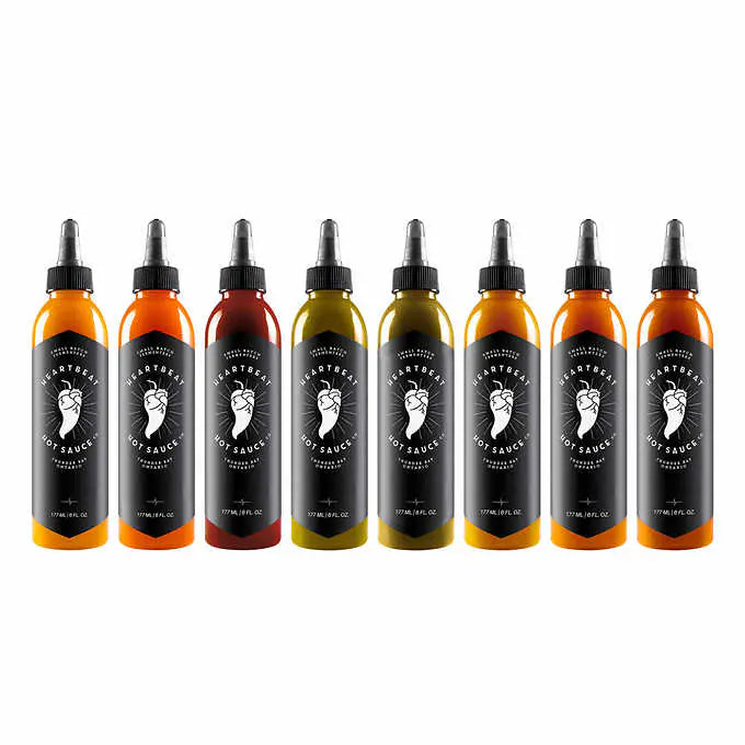 Heartbeat Hot Sauce Variety Pack, 8 × 177 mL