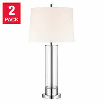 Contemporary Glass Table Lamp, 2-pack