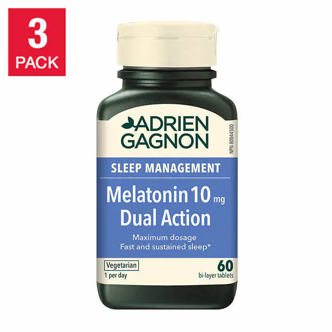 Adrien Gagnon Melatonin 10 mg Dual Action, 3 x 60 Tablets