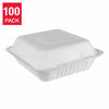 iEco 8” x 8” Hinged Bagasse Containers 100-pack