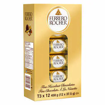 Ferrero Rocher Fine Hazelnut Chocolate, 12 × 38 g