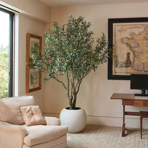 Artificial 243.6 cm (95.9 in.) Olive Tree with Planter