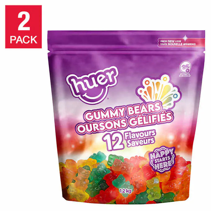 Huer Gummy Bears, Candy, 2 × 1.2 kg