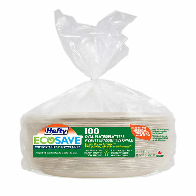 Hefty EcoSave Oval Platters - 100-pack