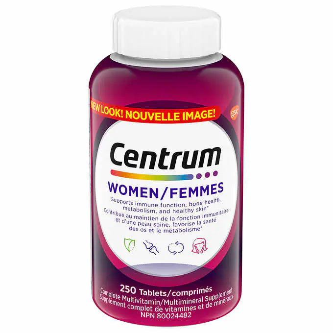 Centrum Complete Multivitamin and Mineral Supplement for Women, 250 Tablets