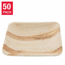 Ecodinnerware 15.2 cm (6 in.) Square Disposable Palm Leaf Plates, 50-pack