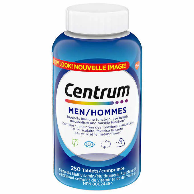 Centrum Complete Multivitamin and Mineral Supplement for Men 50+, 250 Tablets