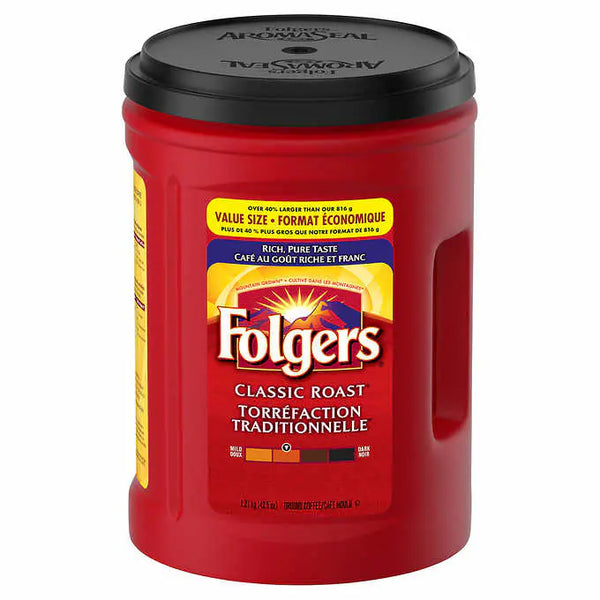 Folgers Classic Roast Ground Coffee, 1.21kg