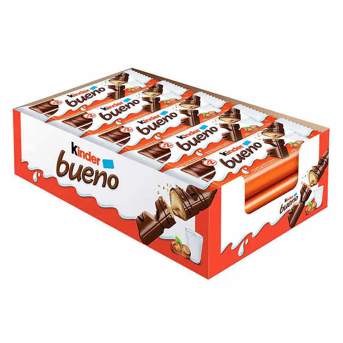 Kinder Bueno Chocolate & Hazelnut Cream Candy Bars, 20 × 43 g