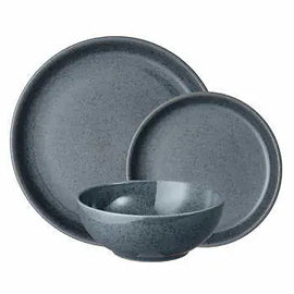 Denby Dark Grey Speckle Stoneware Dinnerware Set, 12-piece