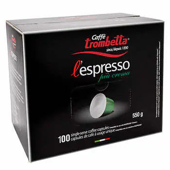 Caffè Trombetta Espresso Coffee Capsules, 100-count